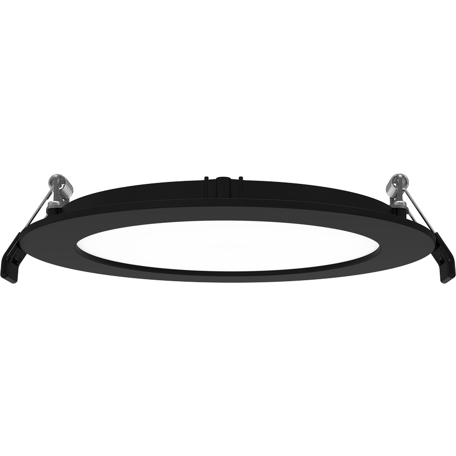 EDGE-LIT WAFER 6" 13W 1100LM 90CRI 5CCT 120V TRIAC/ELV ROUND BLACK BAFFLE