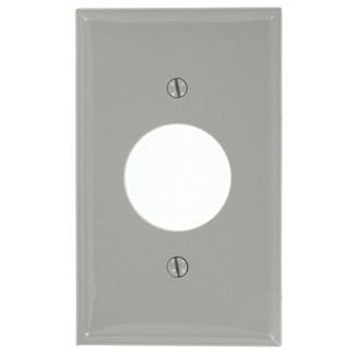 1-Gang Single 1.406-Inch Hole Device Receptacle Wallplate, Gray