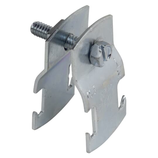 Clamp, Universal, 14 Gauge, Size 1 Inch, Pipe Outer Diameter 1.163 Inches - 1.315 Inches, Electro-Galvanized Steel, For use with Rigid or IMC Conduit, Pipe and Electrical Metal Tubing