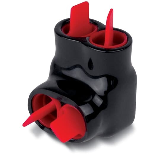 AMT Aluminum Multi-Tap Same Side Connector, 2-Port, PVC Insulated, Wire Range 4-14 Str, Length 1.15 Inches, Width 1.13 Inches, Height 1.25 Inches, Slotted Screw