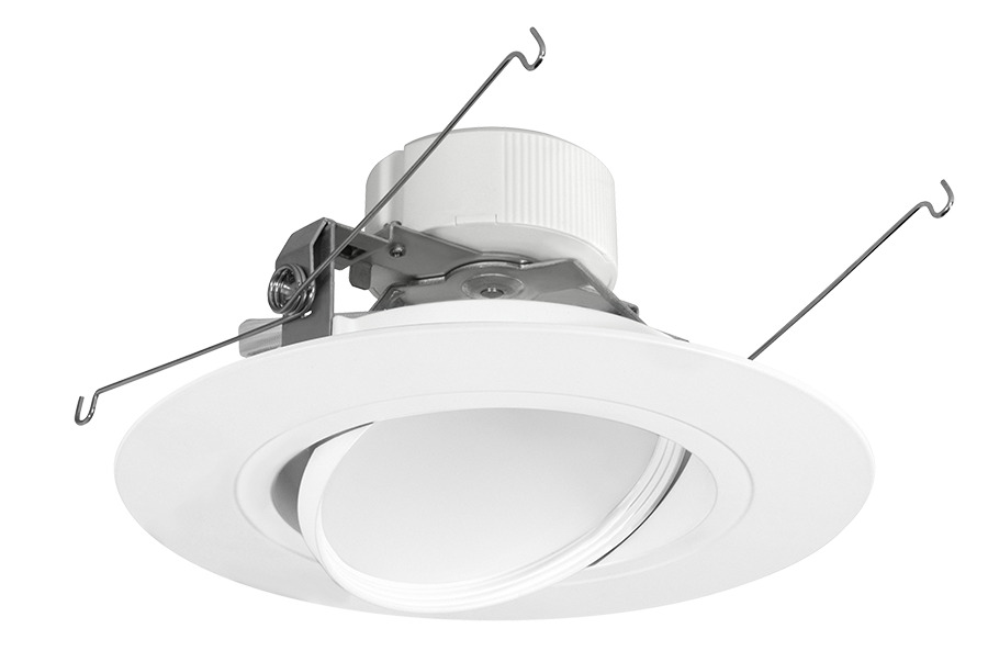 Retrofit Downlight 6 Inch Round Adjustable 14W, LED, 2700k, White