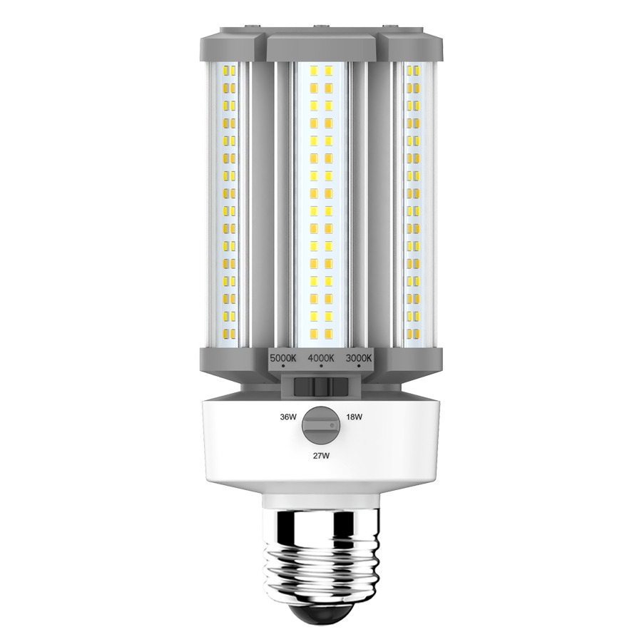 Hid Replacements 2610/3915/5220 Lumens Hid Field Adjustable Selectable 18/27/36W Base E26 80CRI Selectable 3000/4000/5000K Ballast Bypass 3-Pin Sensor Port