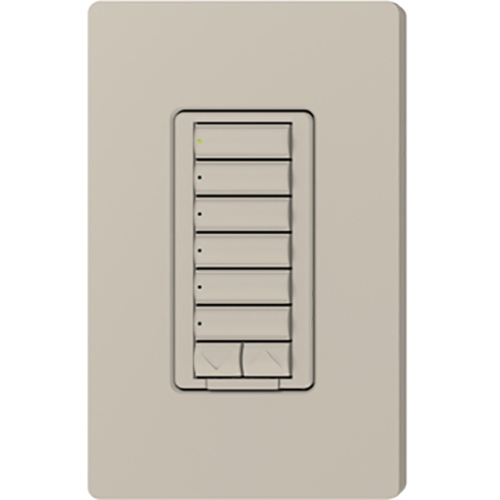 Lutron RadioRA 2 seeTouch Wall Mount Designer Keypad, 6 Button with Raise/Lower - Taupe