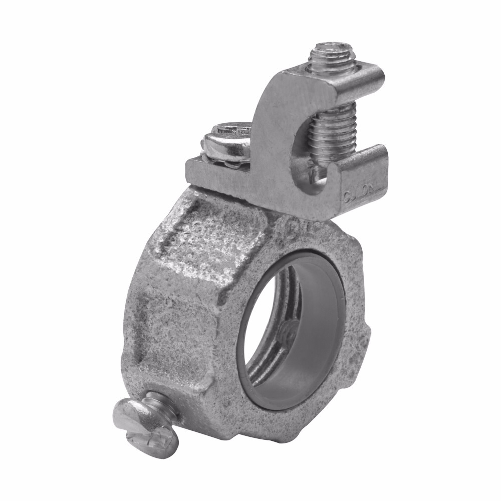 GLL3C Insulated Grounding Bushing, 1 in Trade, 4 AWG Wire Min, 14 AWG Wire Max, Malleable Iron