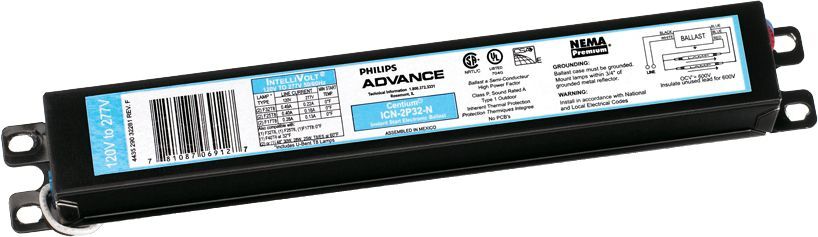 ICN1P32N35I Electronic Fluorescent Ballast, Instant Start, High, 1 Lamp, 120-277V, 32W