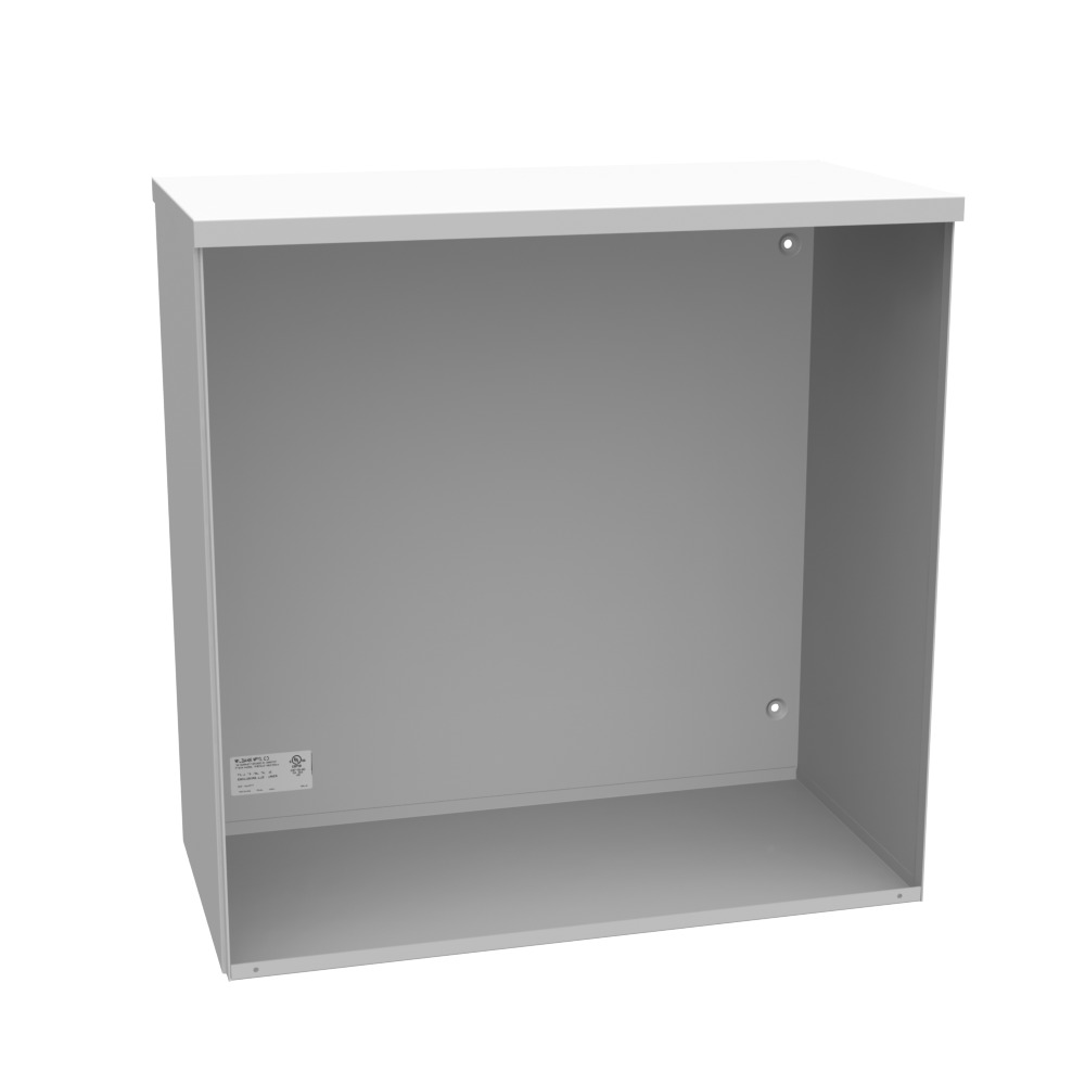 24x12x24 Screw Cover Type 3R UL Listed Steel No Knockouts ANSI 61 Gray Quad D Knockout for Lock Emboss Mounting Holes in Back