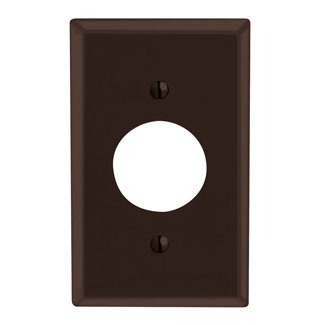 1-Gang Single 1.406 Inch Hole Device Receptacle Wallplate, Standard Size, Thermoset, Device Mount, Brown