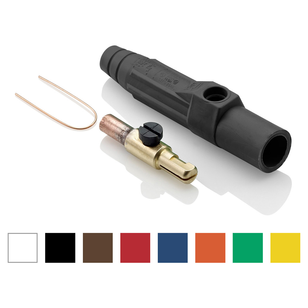 15 Series Single Pole Cam Type Male Detachable Plug Taper Nose, Crimp Connection, Sleeve With Thermoplastic Screw, 600 Volts, Rated Up To 140 Amperes Continuous Cable Range -  #8 To #4 Awg. - Red