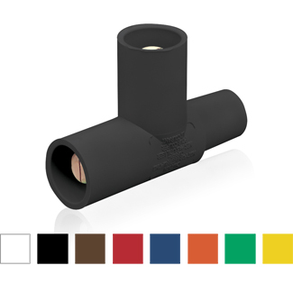 16 Series Taper Nose Cam-Type, Multi-Way Connector, Female-Male-Male, Paralleling Tee, 400 Amp.  Green