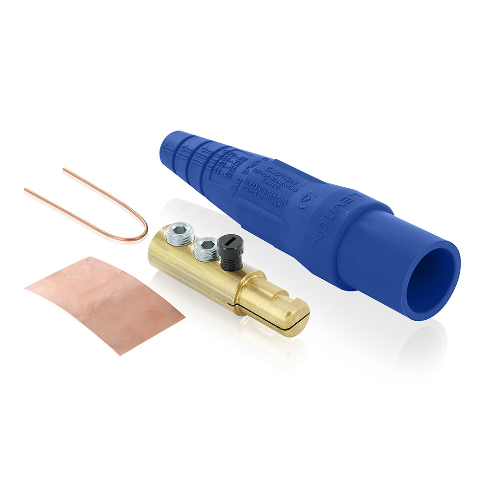 16 Series Single Pole Cam Type Male Detachable Plug, Thermo-Plastic Screw, Taper Nose, Double Set Screw, 600 Volts, Rated Up To 300 Amperes Continuous. Cable Range  #2 - 2/0-Blue