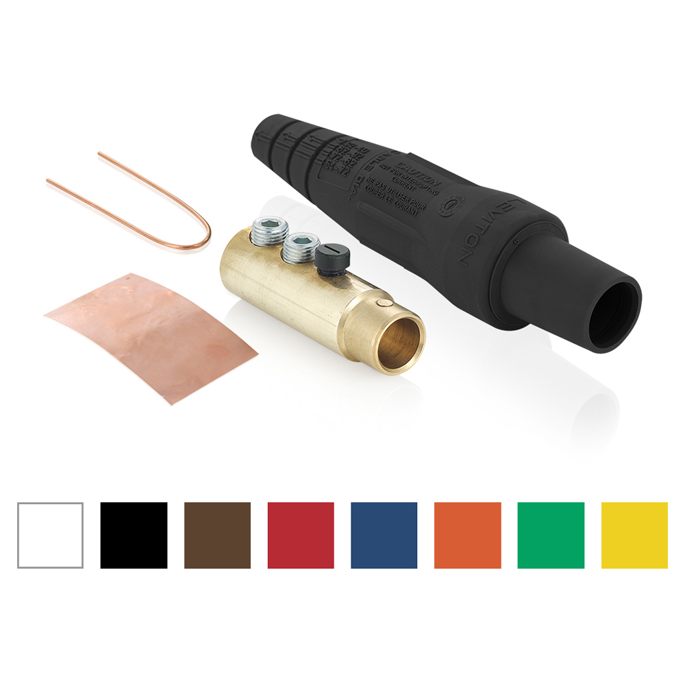 16 Series Single Pole Cam Type Female Detachable Plug Taper Nose, Thermo-Plastic Screw, Double Set Screw, 600 Volts, Rated Up To 400 Amperes Continuous. Cable Range - 1/0 To 4/0 - Orange