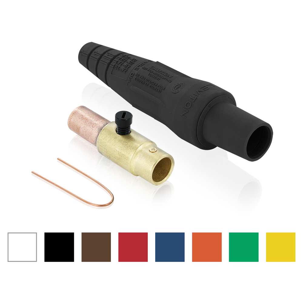 16 Series Single Pole Cam Type Female Detachable Plug, Thermo-plastic Screw,taper Nose, Crimp Connection, 600 Volts, Rated Up To 400 Amperes Continuous. Cable Range - 3/0 To 4/0 - Black