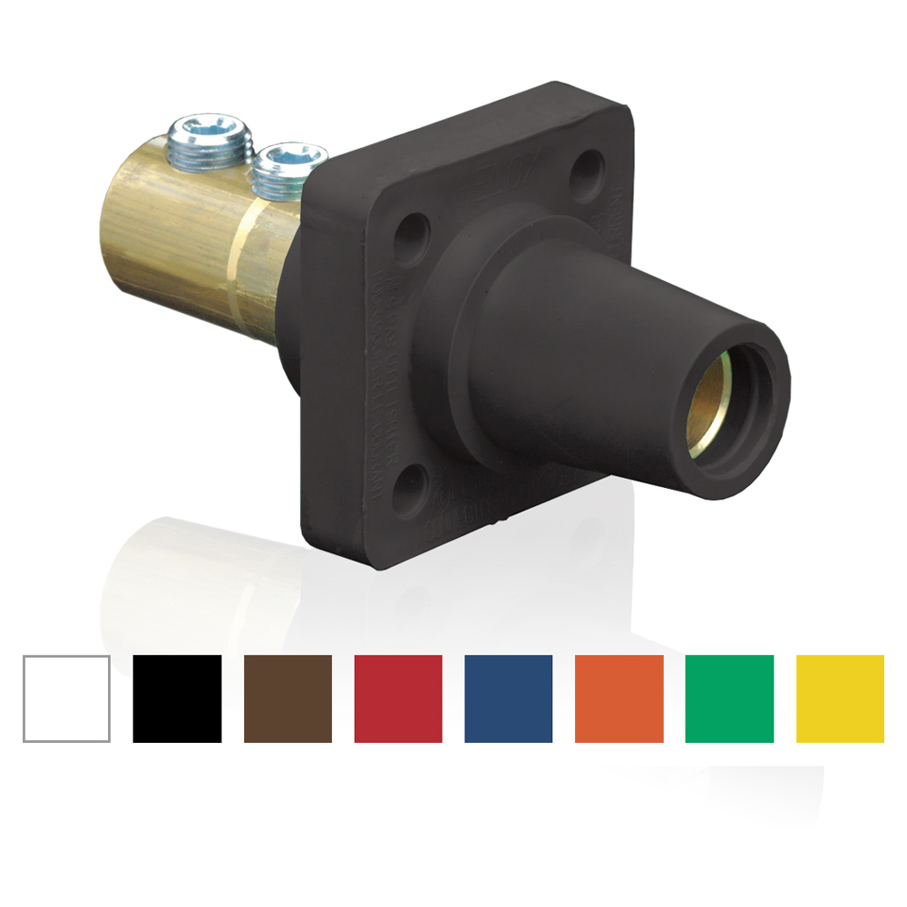 16 Series Single Pole Cam Type Female Panel Receptacle. Taper Nose, Double Set Screw, 600 Volts, Rated Up To 400 Amperes Continuous. Cable Range -1/0 - 4/0 - White