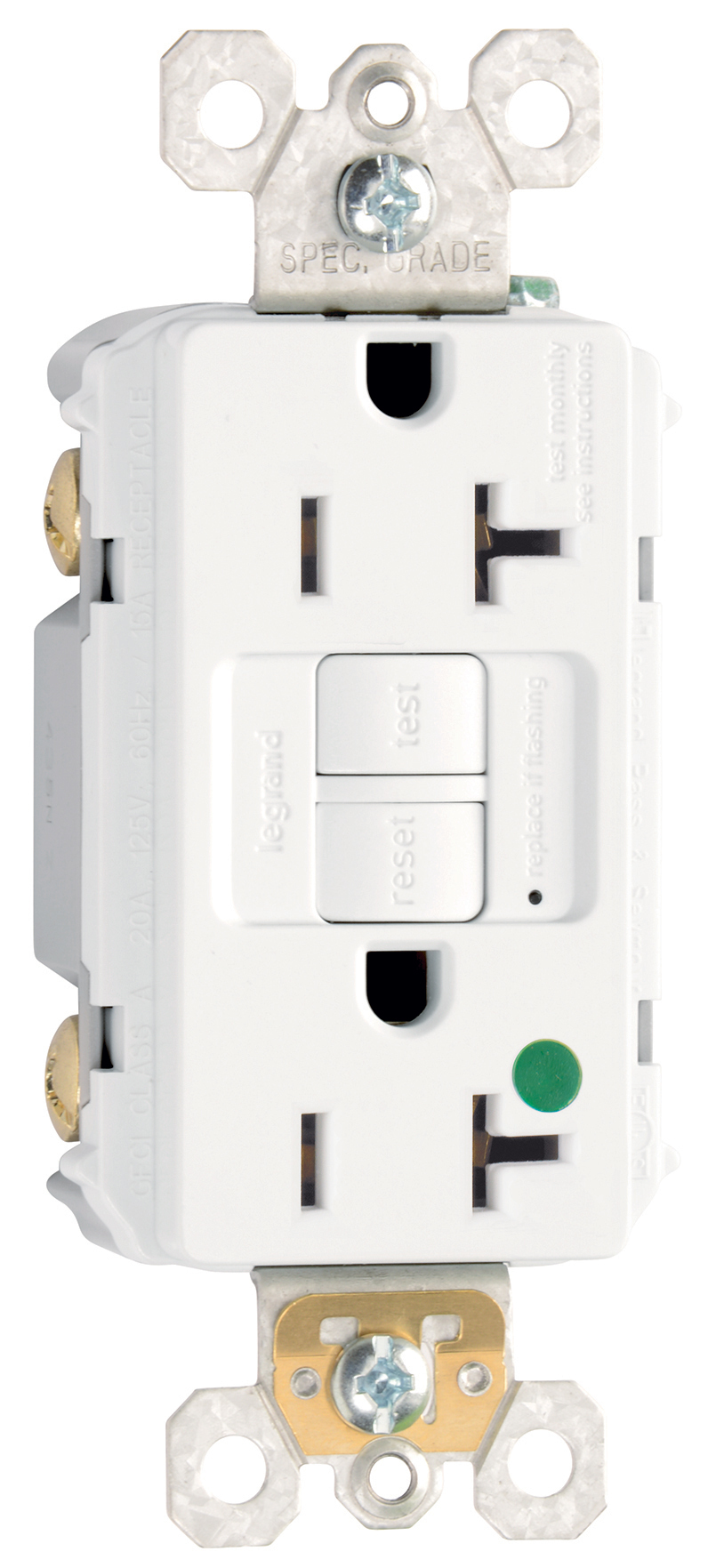 SELF-TEST GFCI HOS GRD REC 20A 125V