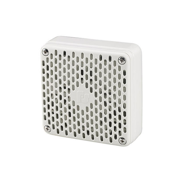 Vibratone Electronic Horn - Fire Regulated 16-33VDC, General Purpose Signal 12-24VDC. Coded or sustained tones. No duty cycle or interval limitations. 99 dBa at 10 feet on axis (109 dBa at 1 meter on axis). Four wire terminal block and supervisory diode. Type 4X when installed with Panel Mount Gasket (included) or optional Non-metallic Weatherproof Backbox (Model WB-NM). Marine Rated. CSFM Approved. UL and cUL Listed. UL Fire Listed and ULC Canadian Fire Listed.