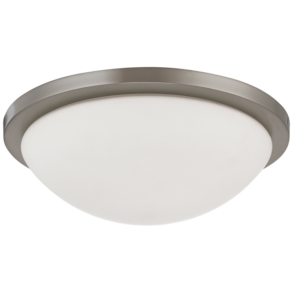 Button ES - 2 Light 13 - 13w GU24 (included) Flush Dome w/ White Glass - Brushed Nickel