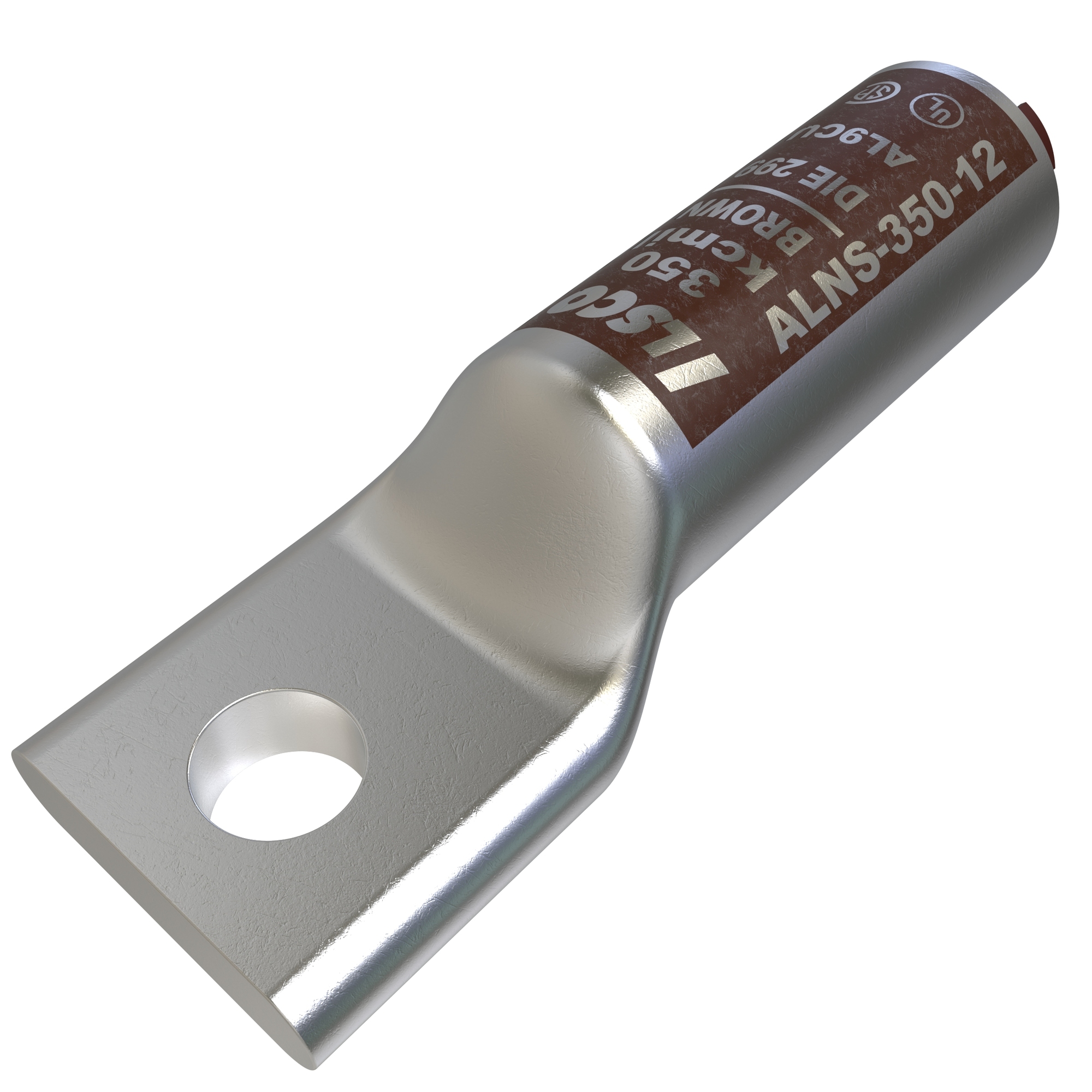 Surecrimp Aluminum Compression Lug, Conductor Size 4/0, 1 Hole, 3/8in Bolt Size, Long Barrel, No Sight Window, Tin Plated, UL, CSA