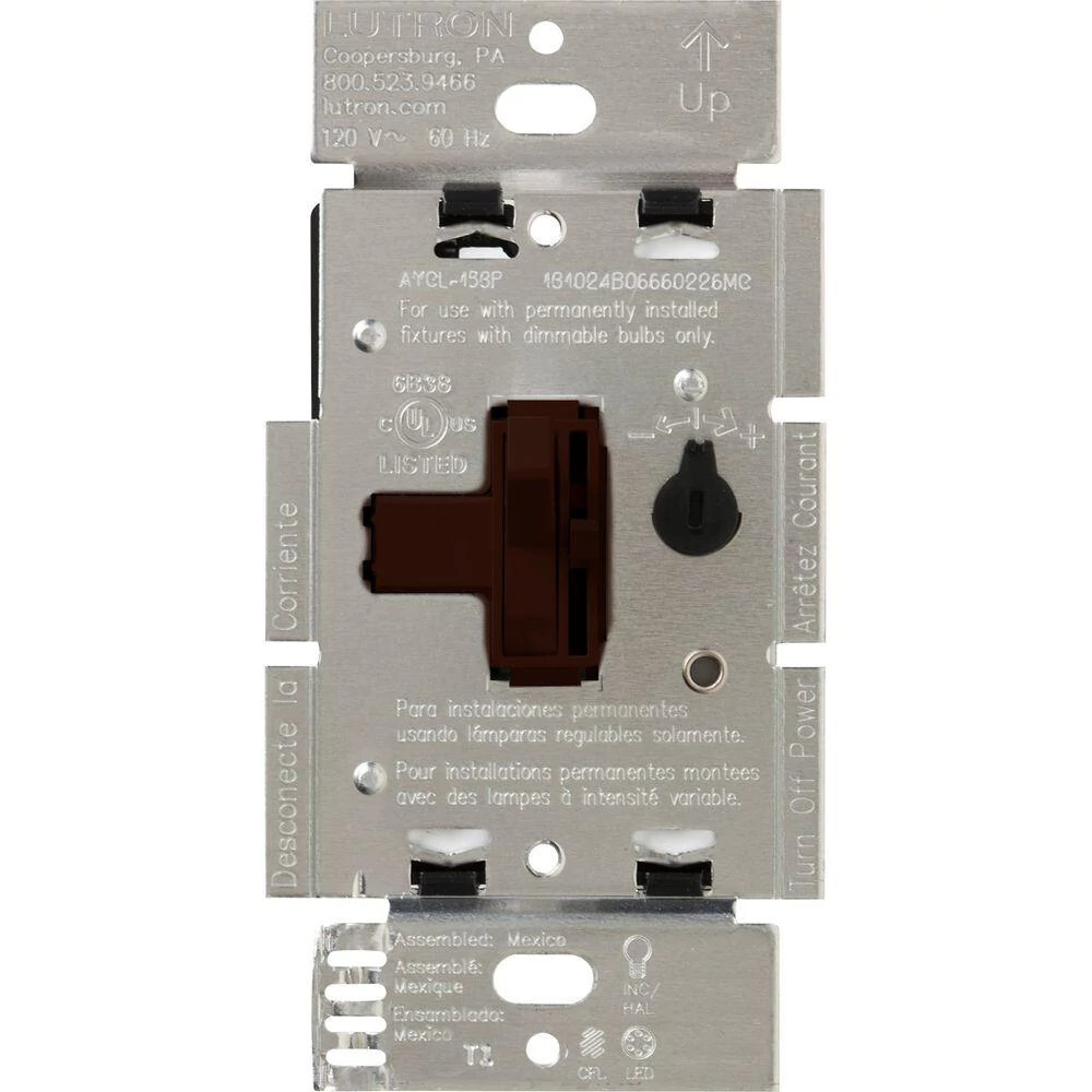 Ariadni Dimmer for 250W CFL/LED, 600W inc/hal, or Lutron Hi-Lume A-Series LTE LED Driver in brown