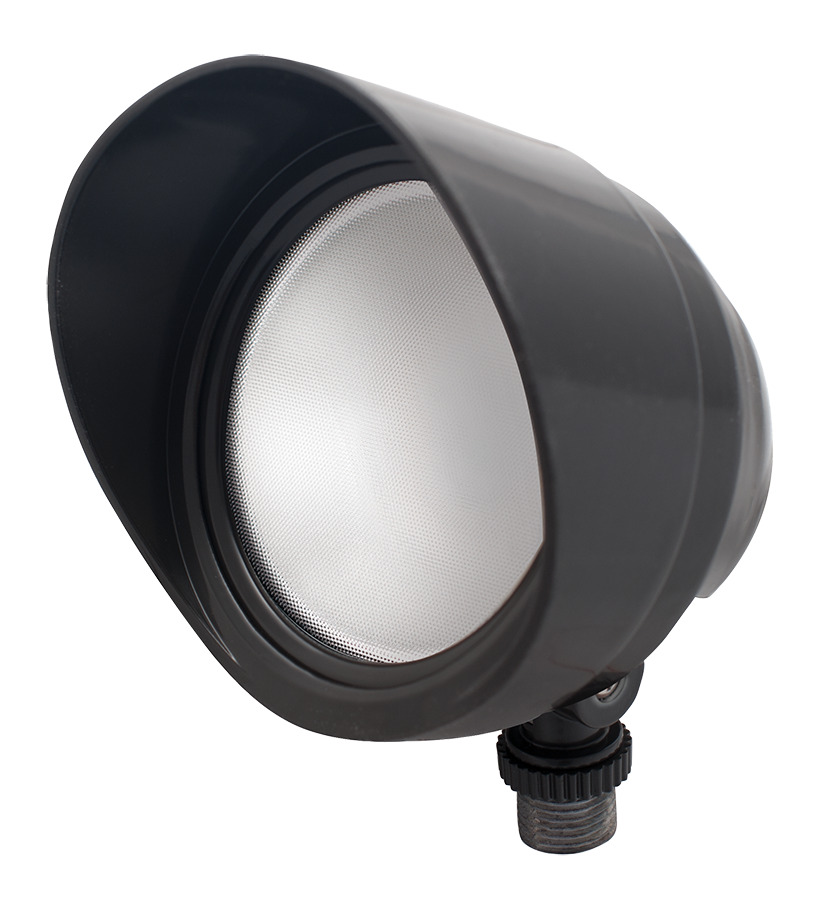 Bullet Flood, 12W, 4000k, LED 120V with Hood & Lens, Bronze