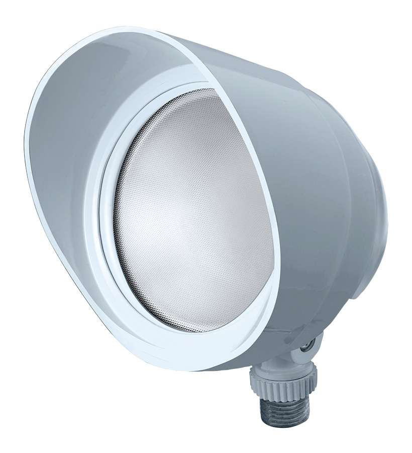 BULLETFLD 12W NEUT 120V W/ HOOD WH
