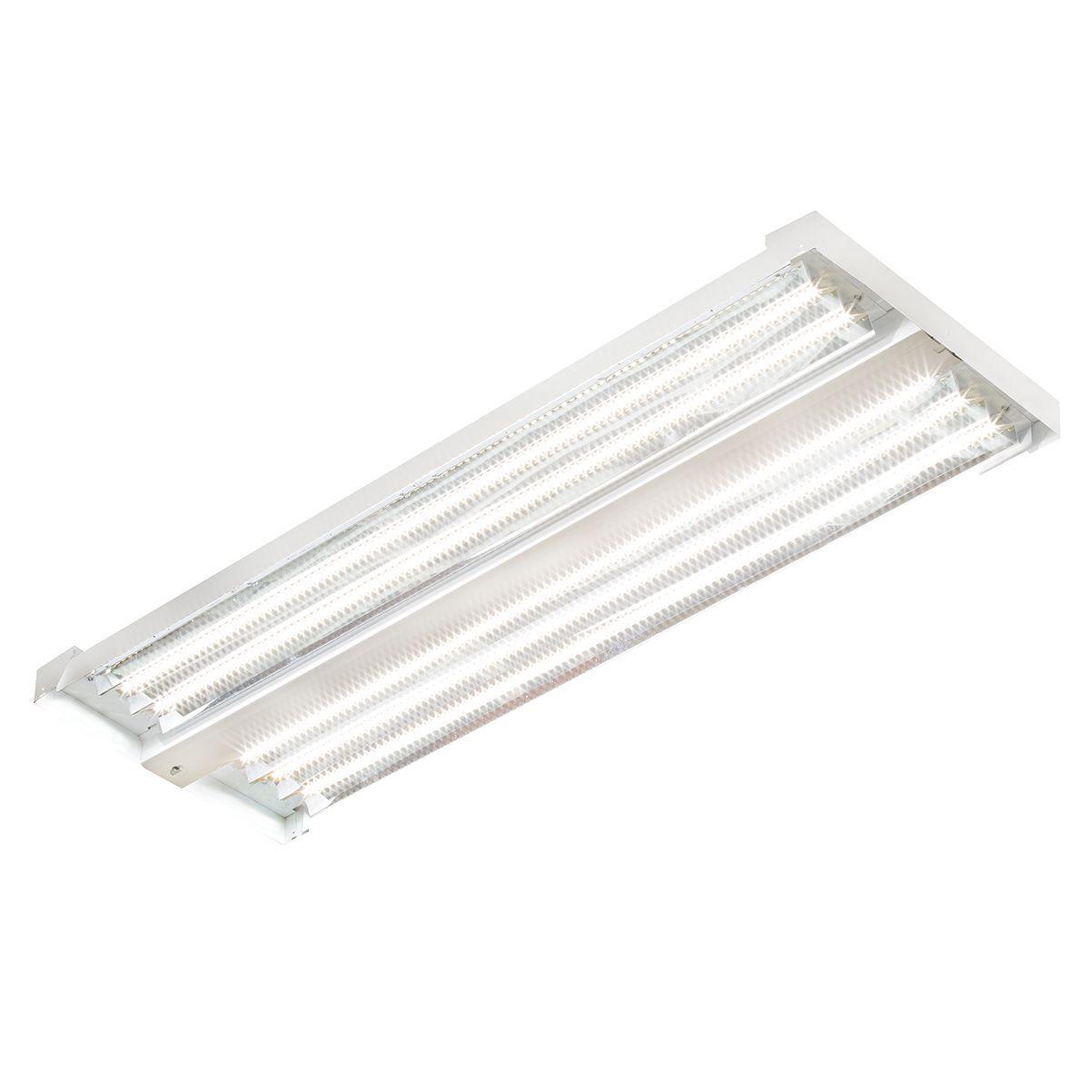 LLHV VersaBay? High Bay, 4 ft, 4000 K, high lumen, 24653 lm, Light Distribution: Wide, Uplight: solid top (no uplight), Driver type: 0-10V dimming, 120-277 VAC.