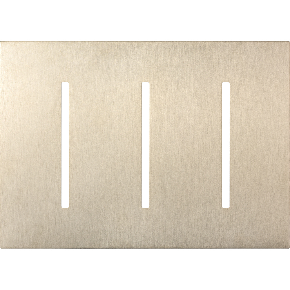 Multigang Wallplate for GRAFIK T Controls, Three-gang for 3 dimmers, switches, or wallstations in satin nickel