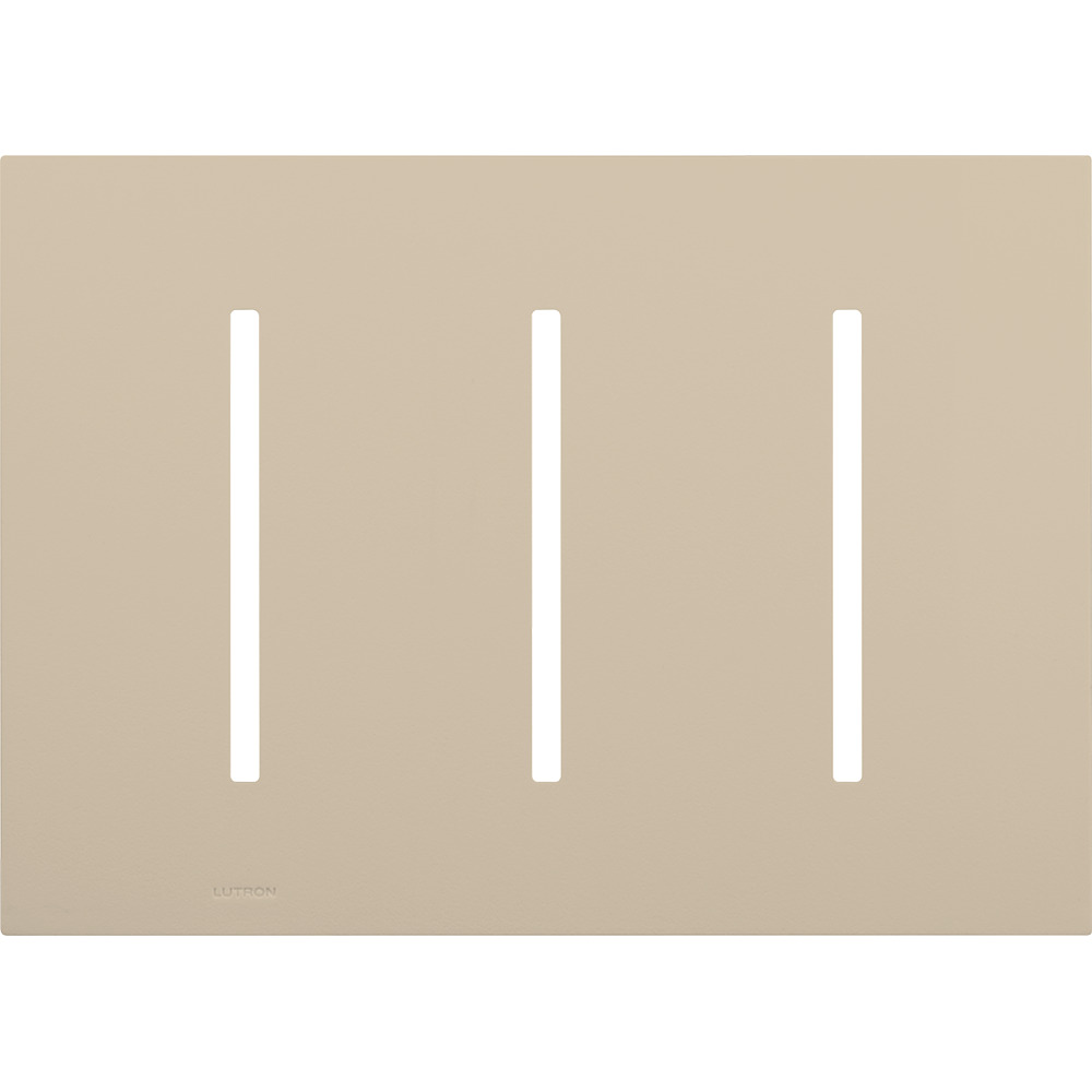 Multigang Wallplate for GRAFIK T Controls, Three-gang for 3 dimmers, switches, or wallstations in taupe