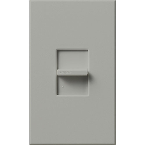 Nova T LED+ dimmer with wallplate, 250W LED, 1000W inc/hal, or 3.3A Lutron Hi-Lume A-Series LTE LED Driver (max 10 drivers), 120V in gray