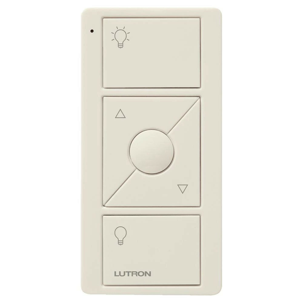 Lutron 3-Button with Raise/Lower and Preset, Pico Smart Remote, with Light Icons - Light Almond, with retail packaging