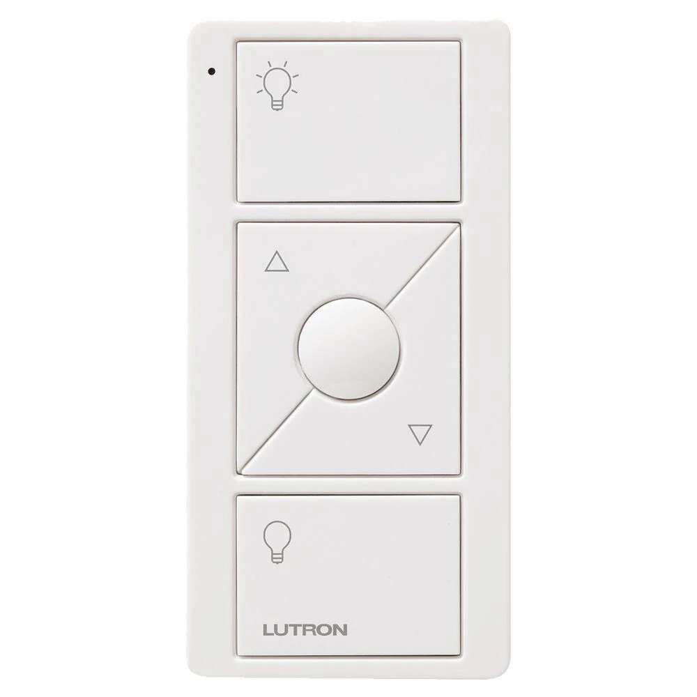 Lutron 3-Button with Raise/Lower and Preset, Pico Smart Remote, with Light Icons - White, with retail packaging