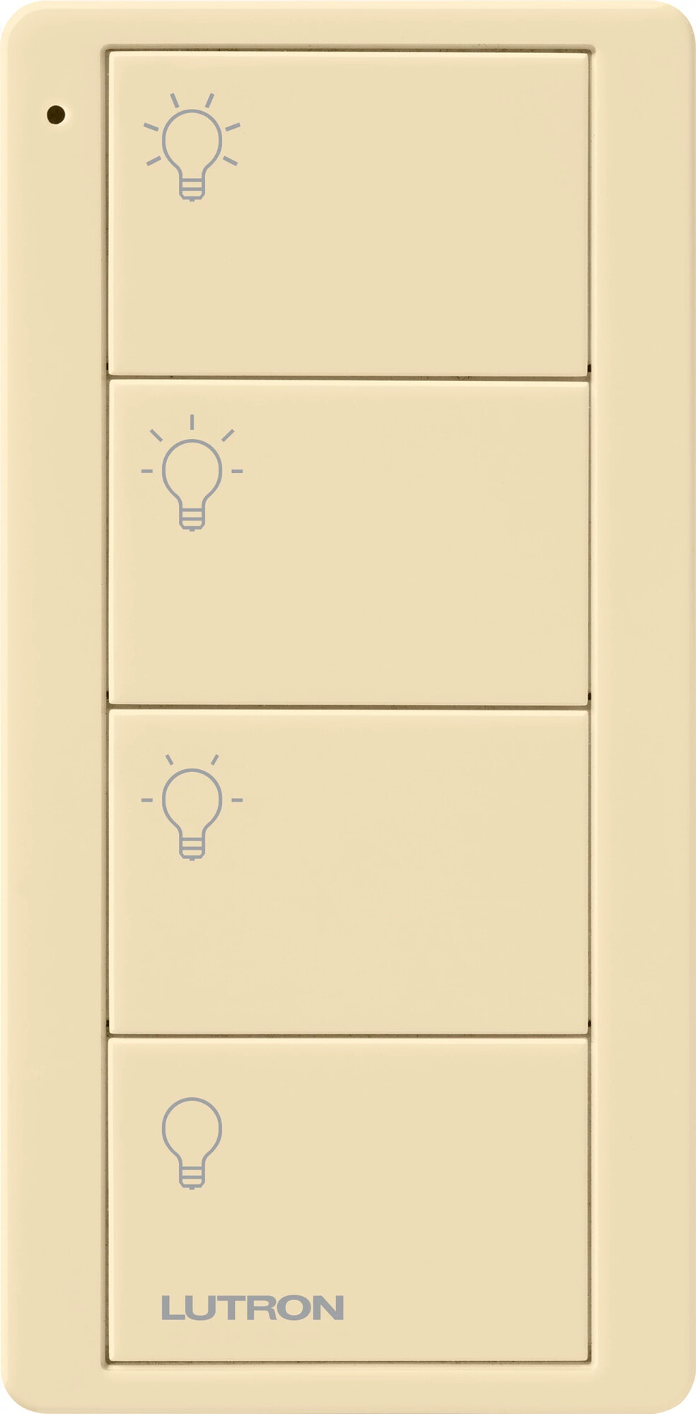 Pico Wireless Control, 4-button, 434 MHz, scene control of lights, standard engraving, in ivory