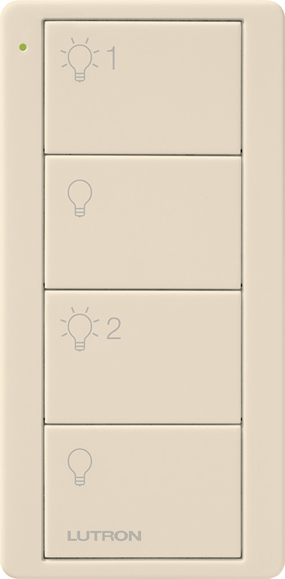Pico Wireless Control, 4-button, 434 MHz, 2 group control of lights, in light almond
