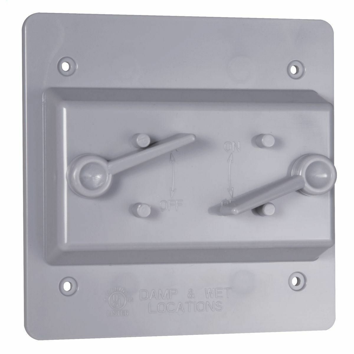 Two Gang Gray Device Mount Covers, (2) Toggle