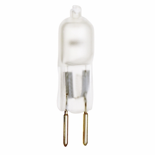 Halogen Bi Pin Lamp, Designation: 10T3/F, 12 V, 10 WTT, T3 Shape, G4 Bi Pin G4 Base, Frosted, C-6 Filament, 2000 HR, Lumens: 108 LM Initial, 1-1/4 IN Length, 3/8 IN Diameter