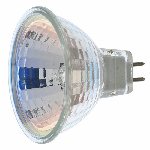 Halogen MR Lamp, Designation: 50MR16/NFL, 12 V, 50 WTT, MR16 Shape, GU5.3/GX5.3 Miniature 2 Pin Round Base, C-6 Filament, 2000 HR, 18 DEG Beam Angle, 1-7/8 IN Length, 2 IN Diameter, Lumens: 4400 CP Center Beam