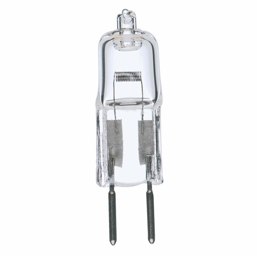 Halogen Bi Pin Lamp, Designation: 50T4/CL/24V, 24 V, 50 WTT, T4 Shape, GY6.35 Bi Pin GY6.35 Base, Clear, CC-6 Filament, 2000 HR, Lumens: 900 LM Initial, 1-9/16 IN Length, 1/2 IN Diameter