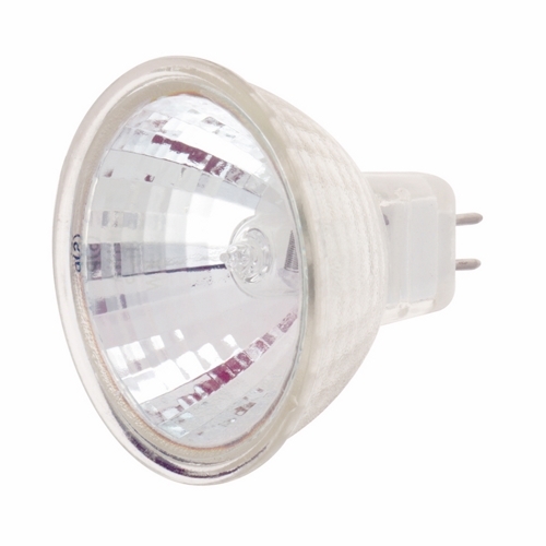 Halogen MR Lamp, Designation: 20MR16/FL/C/24V, 24 V, 20 WTT, MR16 Shape, GU5.3/GX5.3 Miniature 2 Pin Round Base, C-8 Filament, 2000 HR, 36 DEG Beam Angle, 1-7/8 IN Length, 2 IN Diameter, Lumens: 405 CP Center Beam