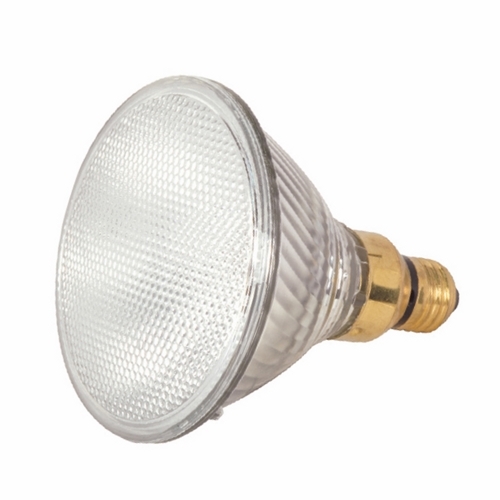 Halogen PAR Lamp, Designation: 60PAR38/HAL/XEN/NSP/120V, 120 V, 60 WTT, PAR38 Shape, E26SK Medium Skirted Base, Clear, CC-8 Filament, 1500 HR, Lumens: 1090 LM Initial, 3000 DEG K Color Temperature, Warm White 9 DEG Beam Angle, 5-5/16 IN Length, 4-3/4 IN Diameter, Lumens: 6000 CP Center Beam