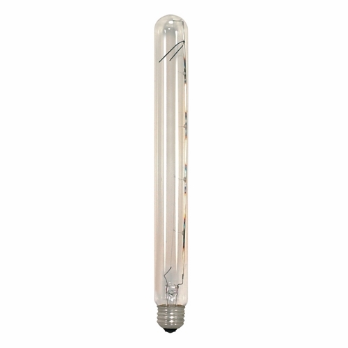 Incandescent Showcase Lamp, Designation: 40T8, 130 V, 40 WTT, T8 Shape, E26 Medium Base, Clear, C-8 Filament, 2000 HR, Lumens: 265 LM Initial, 12 IN Length, 1 IN Diameter