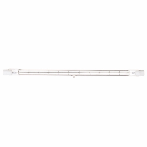 Halogen Double Ended Halogen Lamp, Designation: 1500T3Q/CL/240V, 240 V, 1500 WTT, T3 Shape, R7s Double Ended Base, Clear, C-8 Filament, 1500 HR, Lumens: 30000 LM Initial, 3000 DEG K Color Temperature, Warm White 10-5/8 IN Length, 3/8 IN Diameter