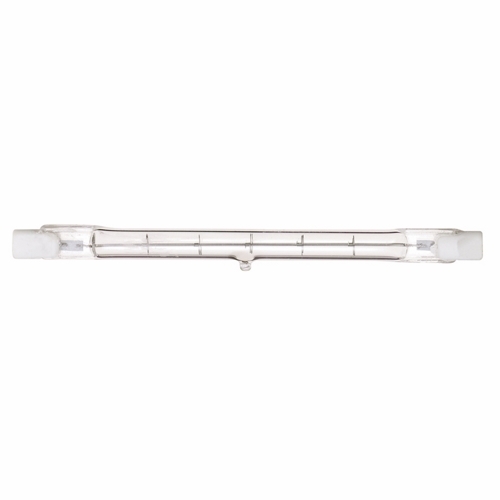 Halogen Double Ended Halogen Lamp, Designation: 100T3Q/CL, 120 V, 100 WTT, T3 Shape, R7s Double Ended Base, Clear, C-8 Filament, 1500 HR, Lumens: 1650 LM Initial, 4-11/16 IN Length, 3/8 IN Diameter