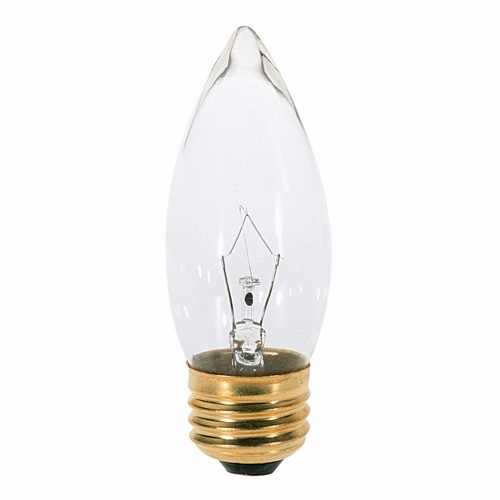 Incandescent Decorative Lamp, Designation: 40B11, 120 V, 40 WTT, B11 Shape, E26 Medium Base, Clear, CC-2V Filament, 1500 HR, Lumens: 370 LM Initial, 3-7/8 IN Length, 1-3/8 IN Diameter