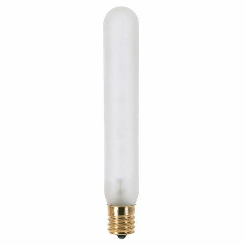 Incandescent Tubular Lamp, Designation: 20T6 1/2N/F, 130 V, 20 WTT, T6 1/2 Shape, E17 Intermediate Base, Frosted, C-6 Filament, 1500 HR, Lumens: 140 LM Initial, 5-3/8 IN Length, 13/16 IN Diameter