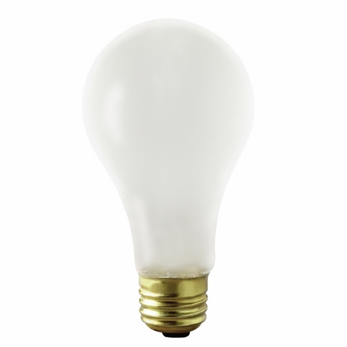 Incandescent Shatter Proof Lamp, Designation: 100A21/TF, 130 V, 100 WTT, A21 Shape, E26 Medium Base, Frosted, C-9 Filament, 2500 HR, Lumens: 1000 LM Initial, 5-5/16 IN Length, 2-5/8 IN Diameter