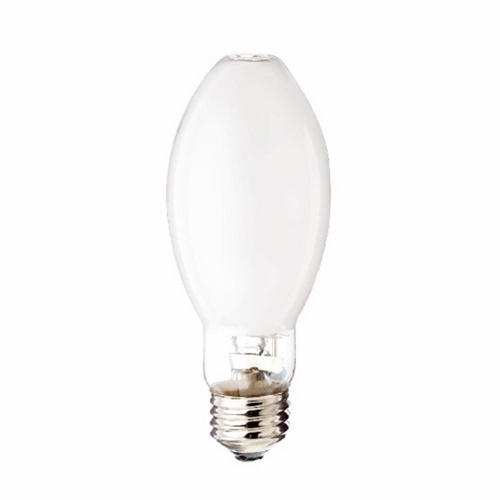 HID Mercury Vapor Lamp, Designation: H38AV-100DX, 100 WTT, ED17 Shape, E26 Medium Base, Coated, 6000 HR, Lumens: 4000 LM Initial, 3900 DEG K Color Temperature, Cool White 50 CRI, 5-7/16 IN Length, 2-1/8 IN Diameter