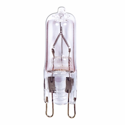 Halogen Bi Pin Lamp, Designation: 50T4/G9/CL, 120 V, 50 WTT, T4 Shape, G9 Double Loop Base, Clear, CC-2V Filament, 2000 HR, Lumens: 750 LM Initial, 1-25/32 IN Length, 1/2 IN Diameter