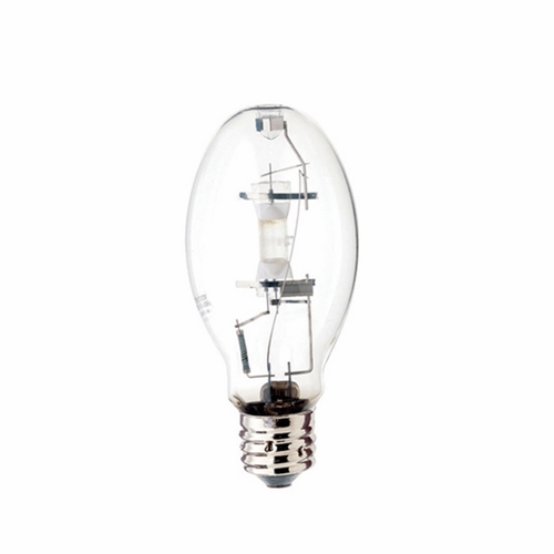 HID Metal Halide Lamp, Designation: MH100/ED28/U/4K, 100 WTT, ED28 Shape, E39 Mogul Base, Clear, 15000 HR, Lumens: 8500 LM Initial, 4200 DEG K Color Temperature, Cool White 65 CRI, 8-5/16 IN Length, 3-1/2 IN Diameter, Burn Position: Universal