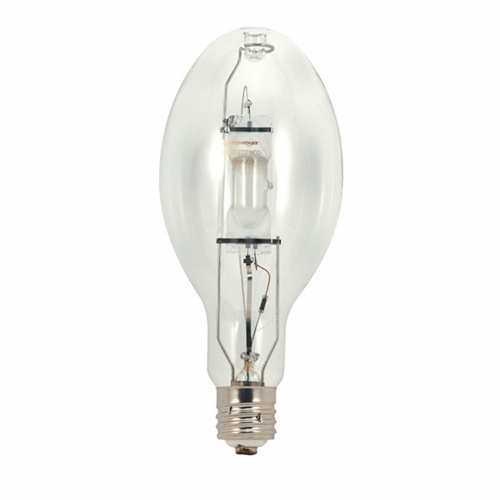 HID Metal Halide Lamp, Designation: MH400/ED28/U/4K/E39, 400 WTT, ED28 Shape, E39 Mogul Base, Clear, 20000 HR, Lumens: 36000 LM Initial, 4200 DEG K Color Temperature, Cool White 65 CRI, 8-5/16 IN Length, 3-1/2 IN Diameter, Burn Position: Universal