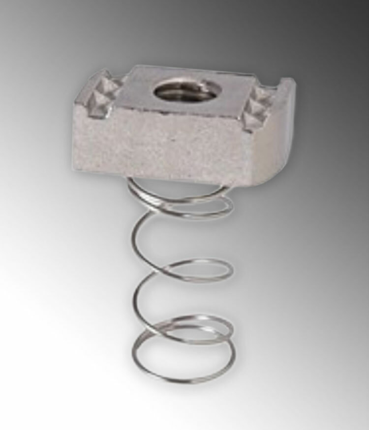 Rigid Stainless Steel 316 Channel Nut with Spring 1/4" Trade Size