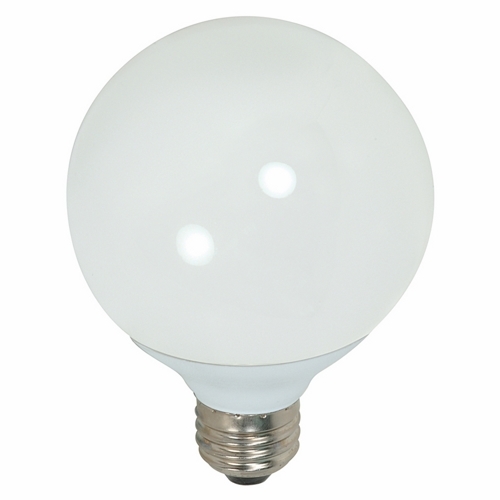 Compact Fluorescent Globe Lamp, Designation: 15G25/50, 120 V, 15 WTT, G25 Shape, E26 Medium Base, 10000 HR, Lumens: 820 LM Initial, 5000 DEG K Color Temperature, Natural Light 82 CRI, 4-23/32 IN Length, 3-7/16 IN Diameter